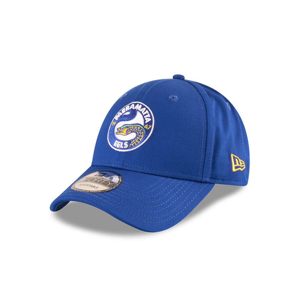 Parramatta Eels Hat - 2025 NRL Badged Blue OTC 9Forty Strapback Cap - New Era